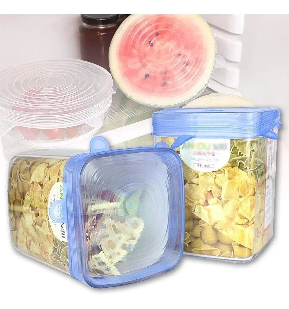 Tapas Elasticas Silicona Cocina X6